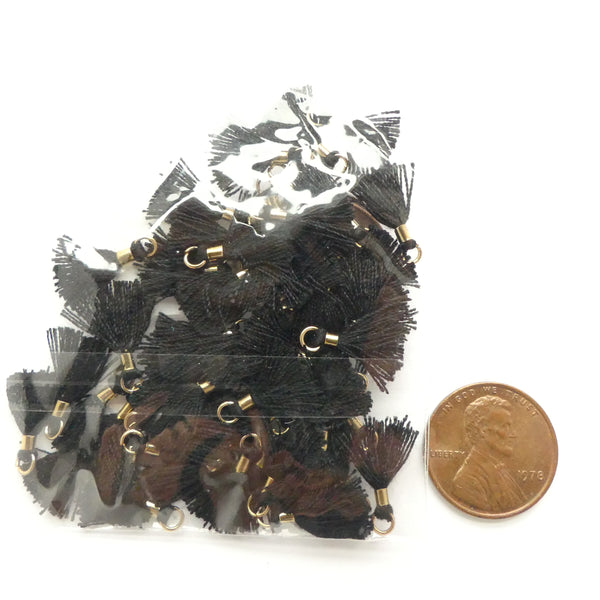 Tassels, 15mm Long Mini Tassels, Black, Set of 50 –
