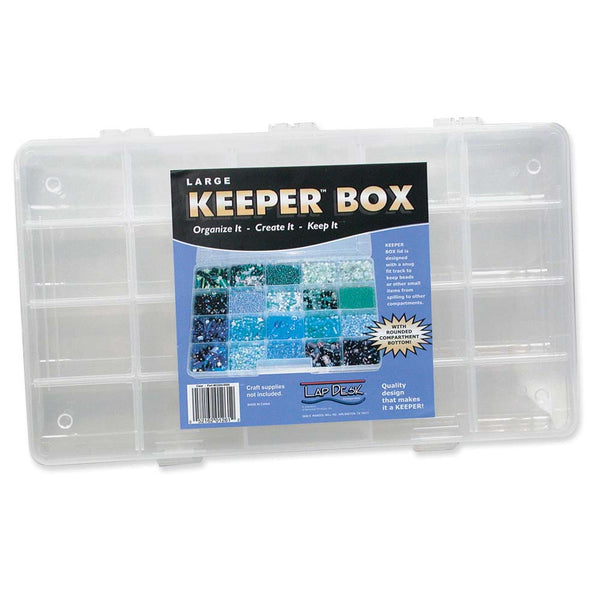 Keeper Box, Large 20 Compartment Bead Storage Box with Latching